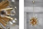 Brass Sputnik lamp with Swarovski crystals, Ernst Palme, Germany, 1960s