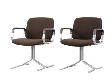 Pair of postmodern armchairs, designed by Herbert Hirche for Mauser, Germany, 1970s