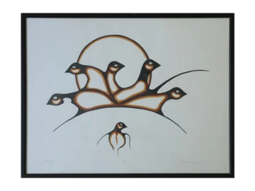Akryl na papierze artystycznym, Protection, Saul Mamakeesick, Kanada, 1980