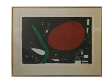 Litografia kolorowa, Soleil et Étincelles, Joan Miró, lata 60