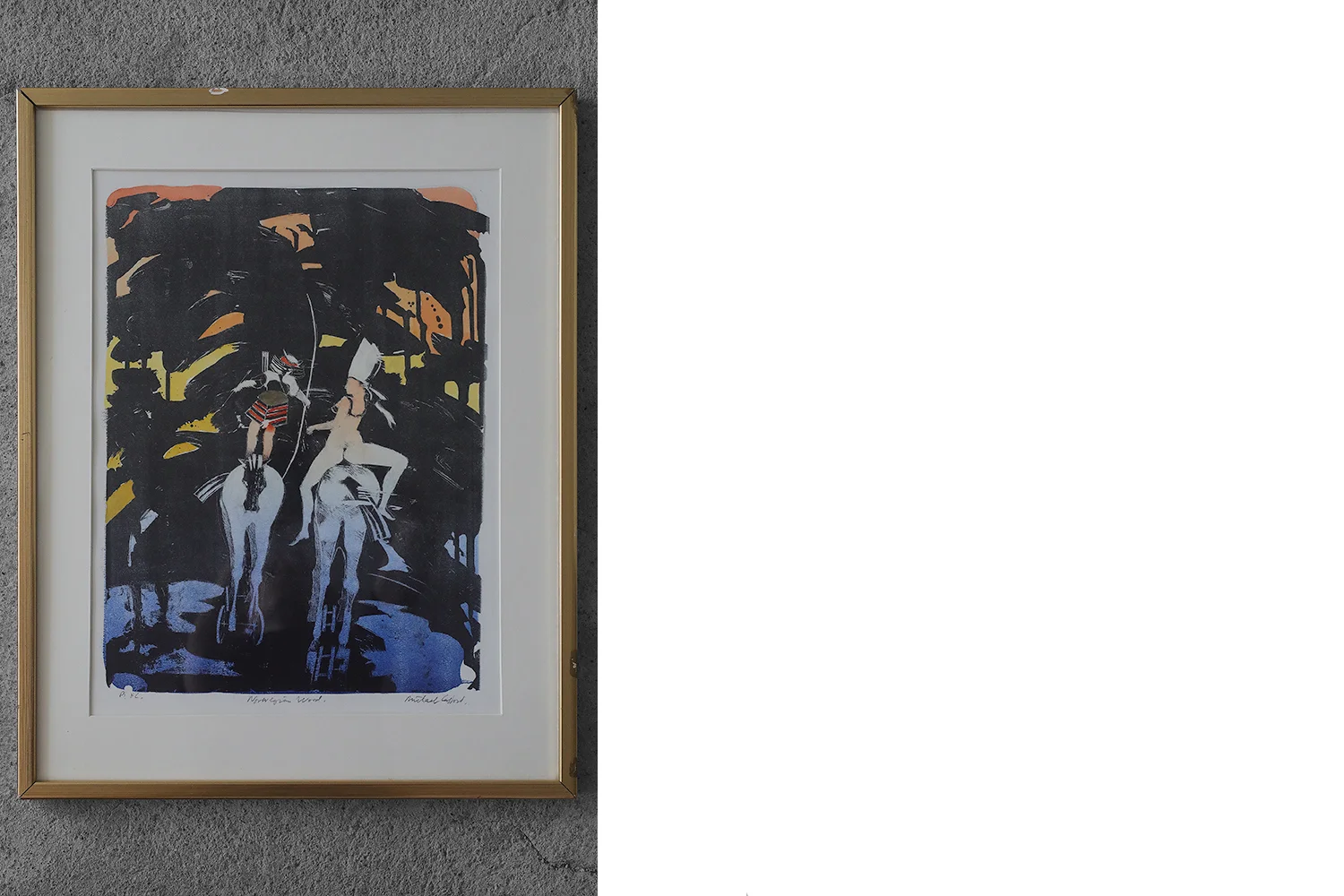 Colour lithograph, Michael Casford, Norwegian Word, signed