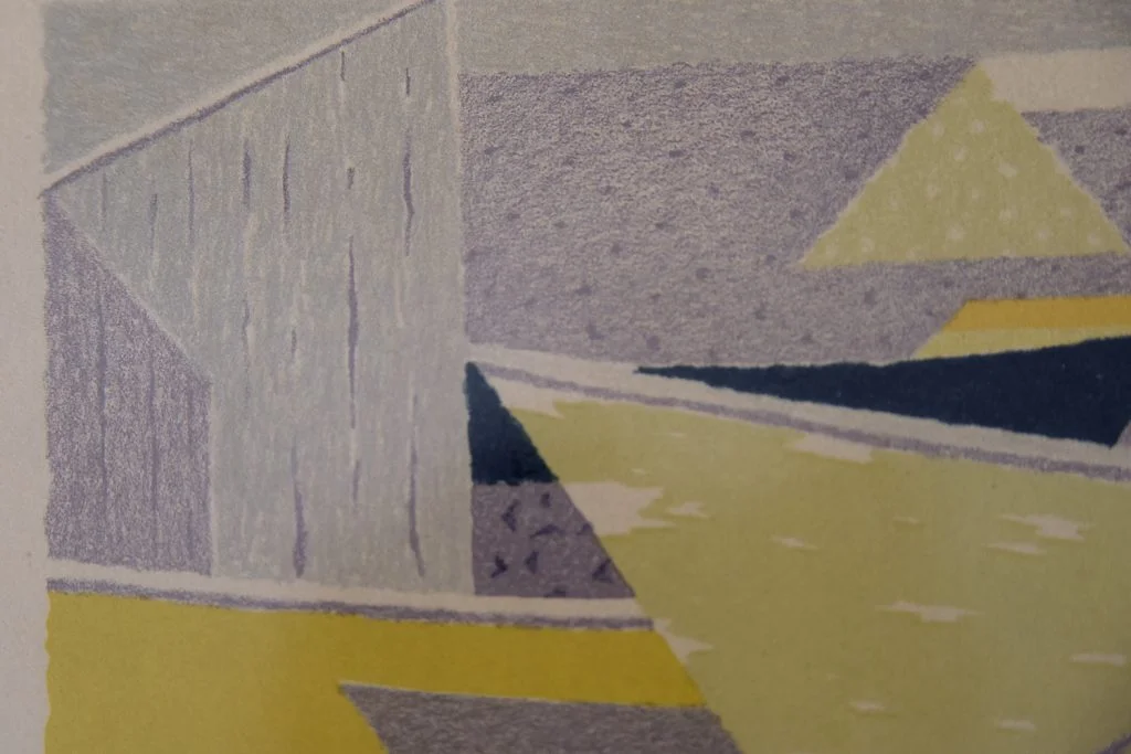 Colour lithograph, Waldemar Lorentzon, Båtparad, 1953
