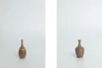 Komplet 4 brązowo-miodowych wazonów ceramicznych, proj. Gunnar Borg, Höganäs Keramik, Szwecja, lata 60