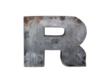 Large industrial letter R, Poland, 1950s