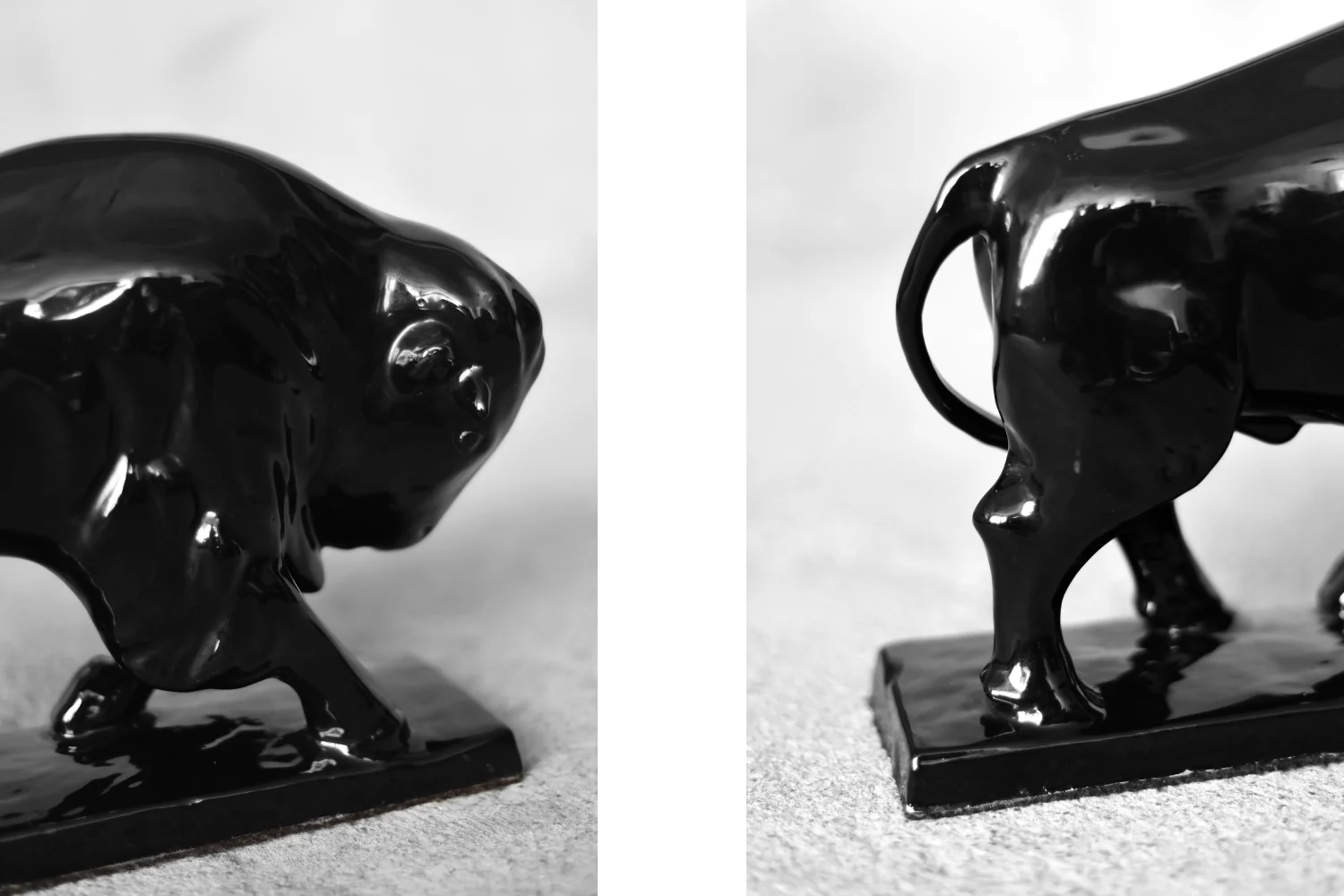 Porcelain bison sculpture, Scandinavia, 1960s