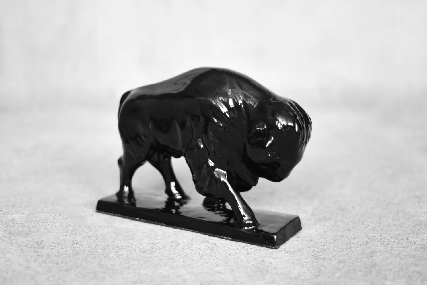 Porcelain bison sculpture, Scandinavia, 1960s