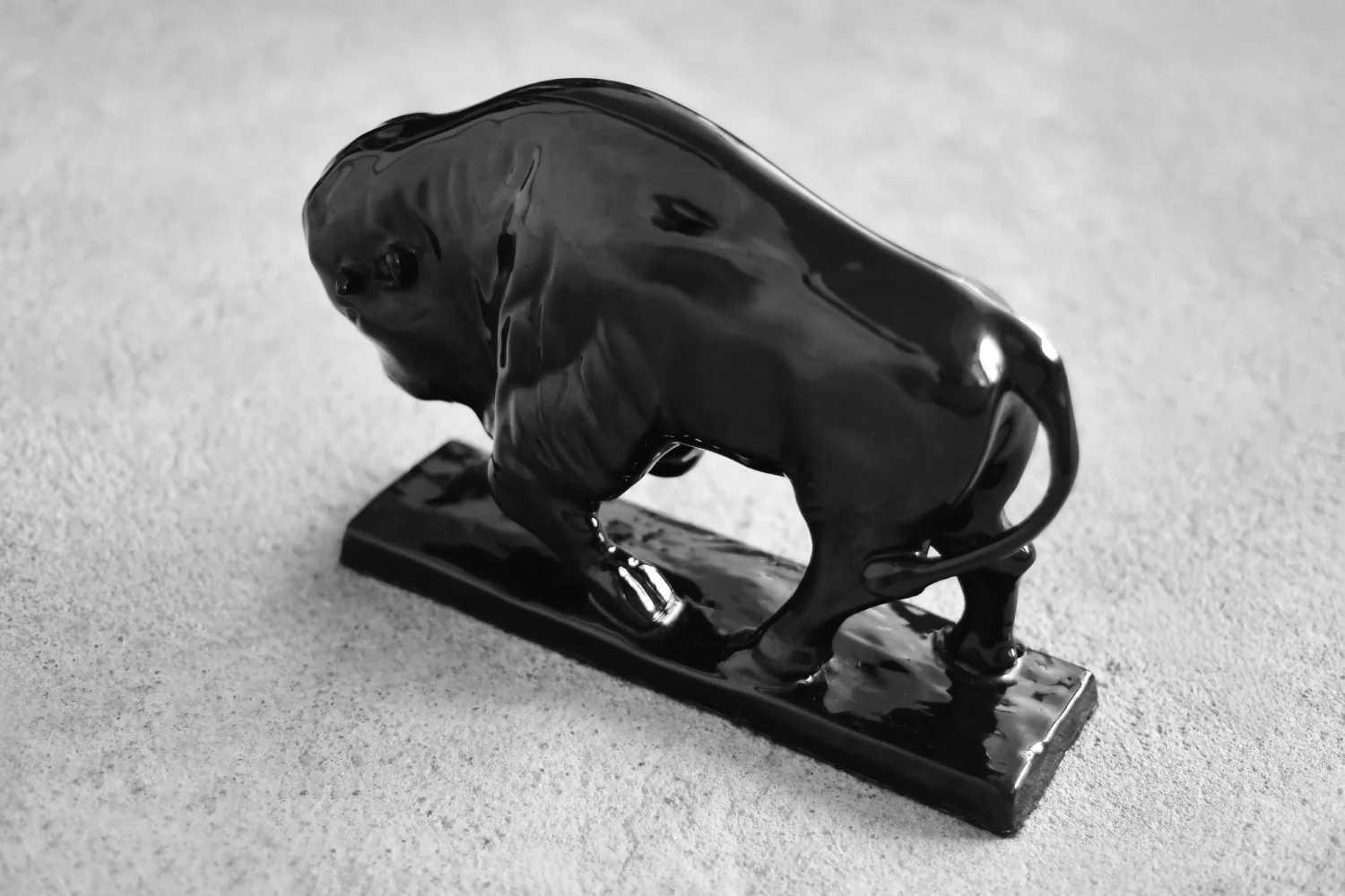 Porcelain bison sculpture, Scandinavia, 1960s