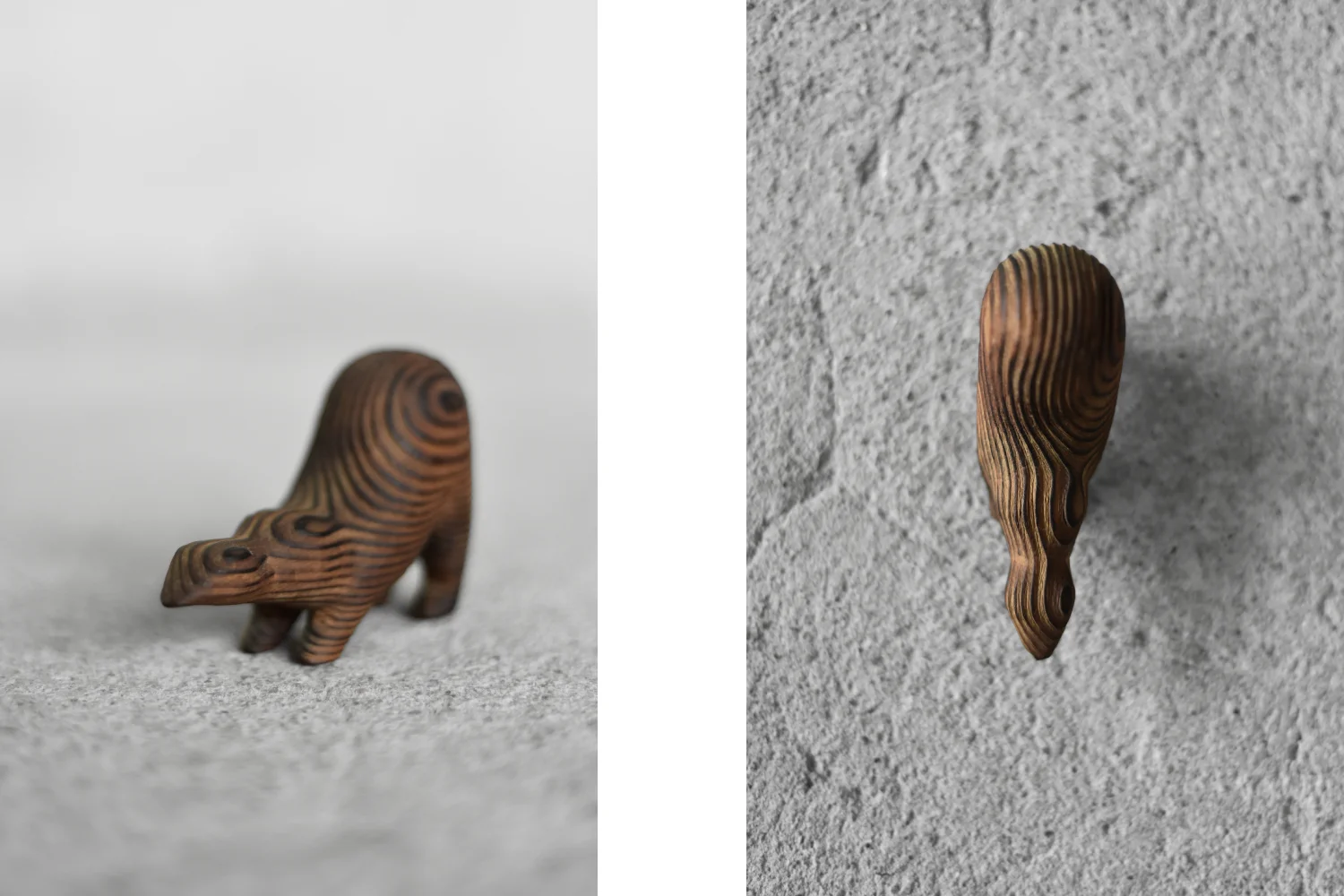 Figurka drewniana Borsuk, Dania, lata 60