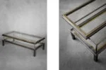 Glass coffee table with display case, Maison Jansen, France, 1970s