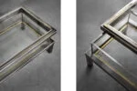 Glass coffee table with display case, Maison Jansen, France, 1970s