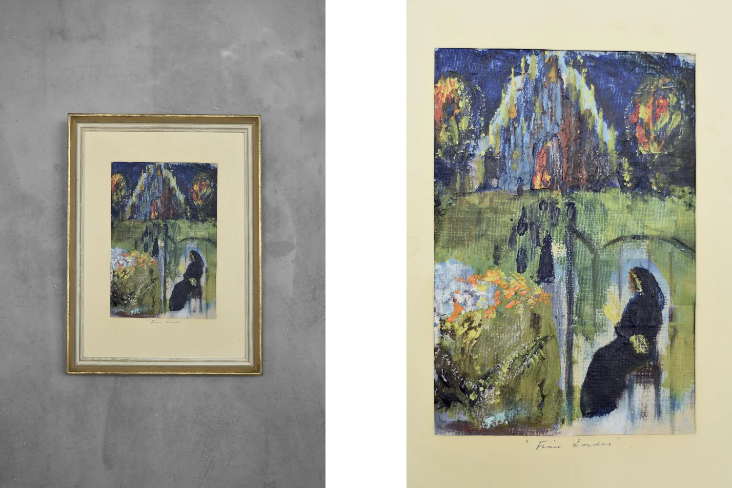 Oil painting on board, Frideborg Bryth, Finis Lordes, 1950s