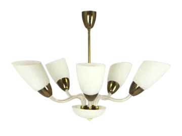 Szklana lampa sufitowa, Czechosłowacja, lata 1960