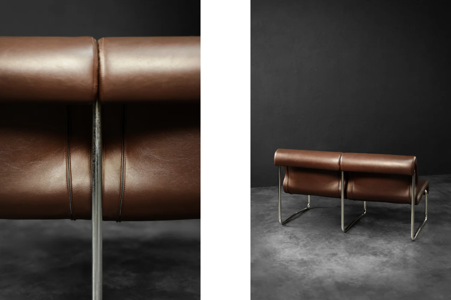 Two-seater sofa on a metal frame, Germany, 1970s