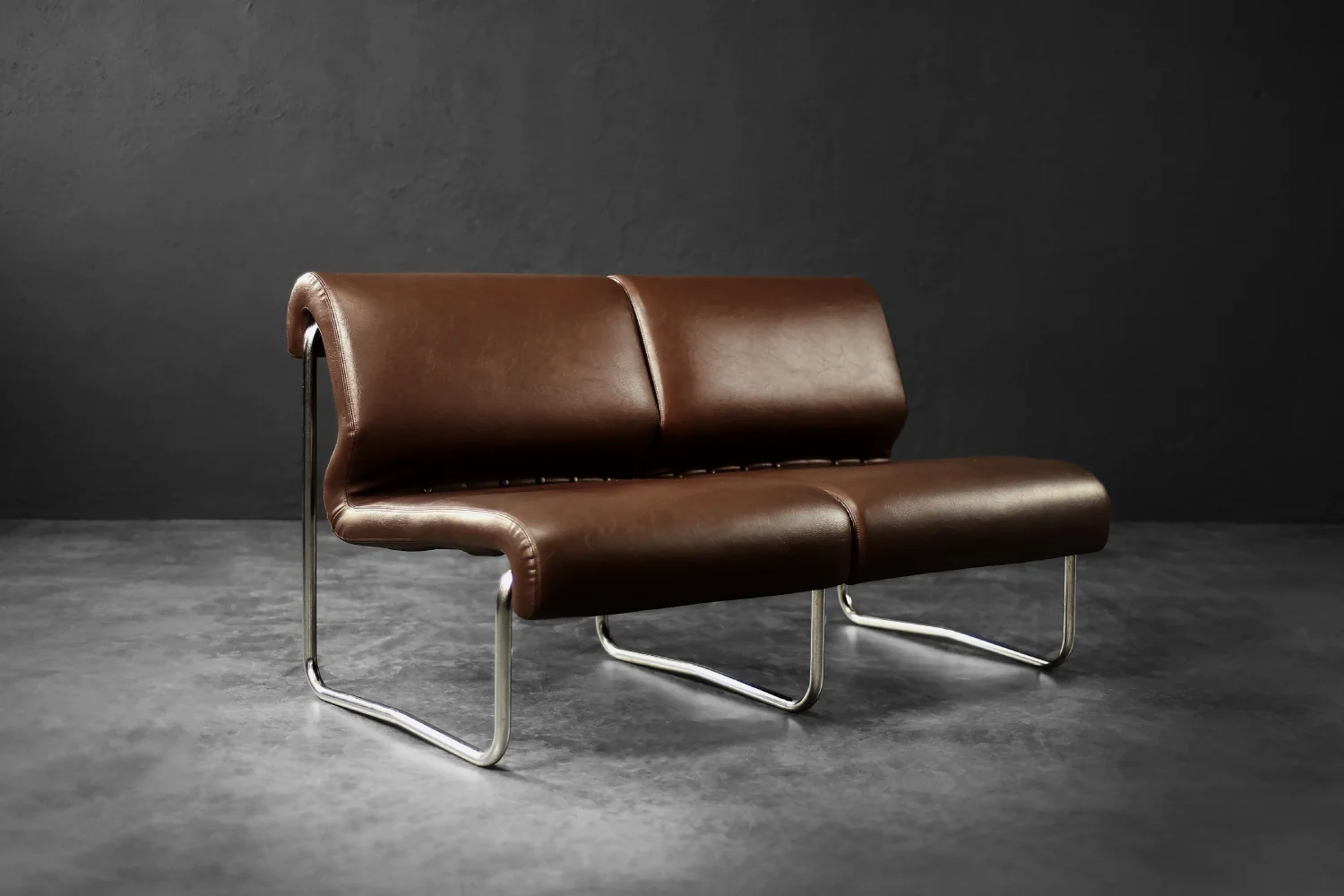 Two-seater sofa on a metal frame, Germany, 1970s