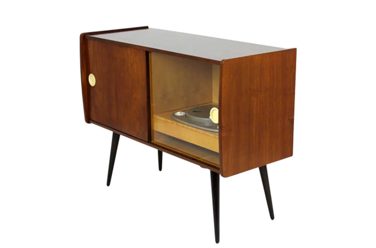 Vintage gramophone cabinet, Supraphon, Czechoslovakia, 1950s