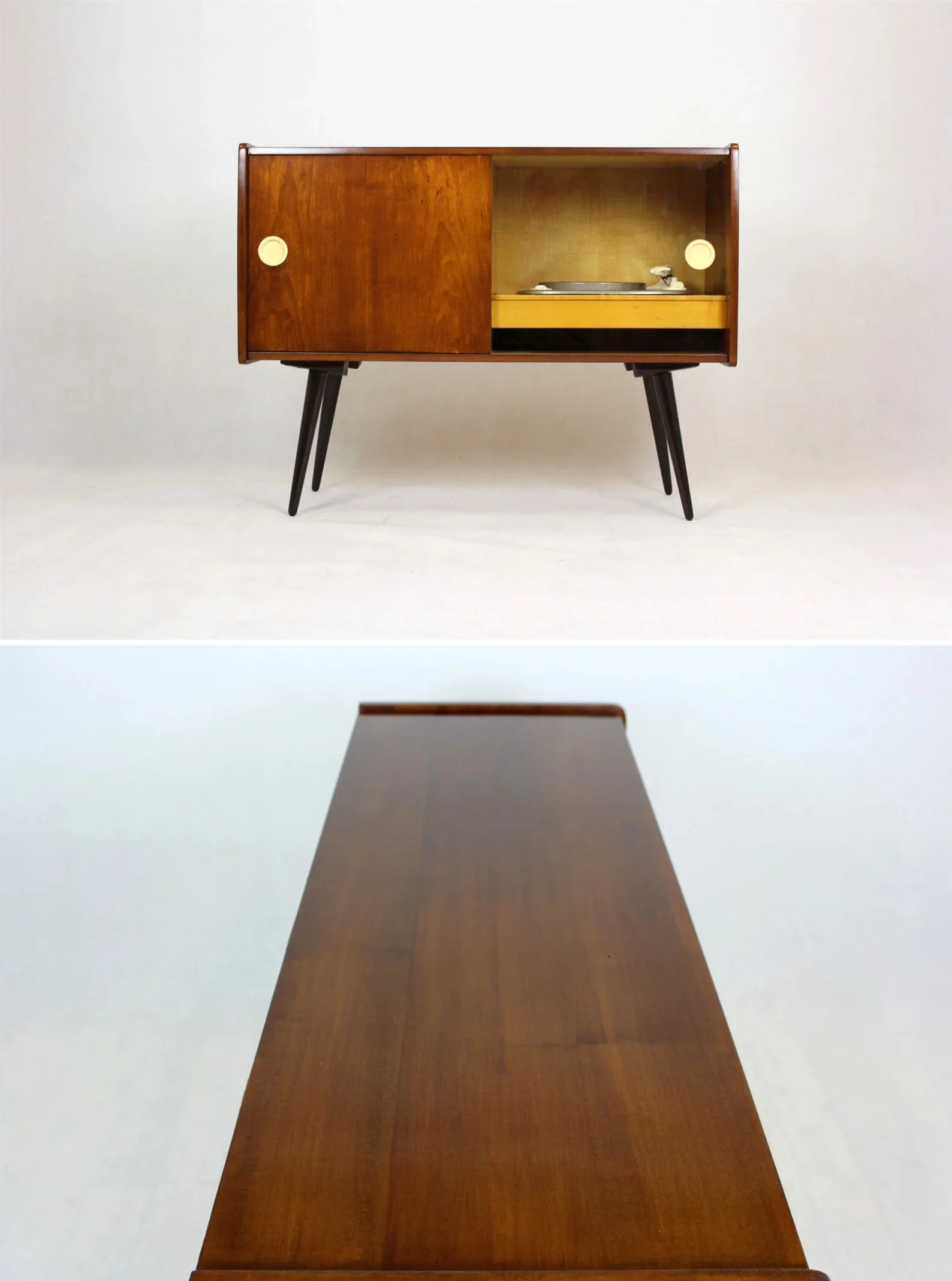 Vintage gramophone cabinet, Supraphon, Czechoslovakia, 1950s