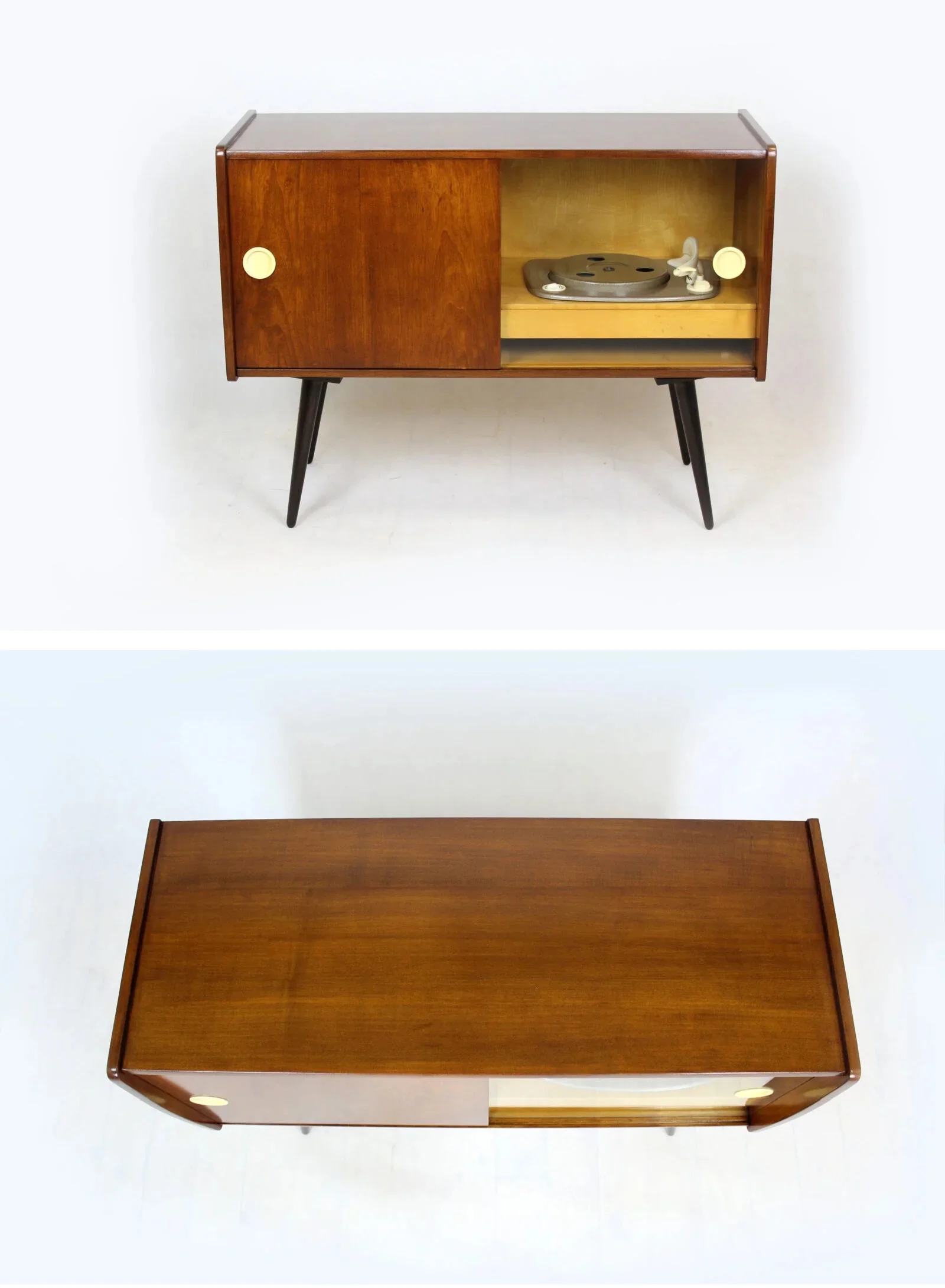 Vintage gramophone cabinet, Supraphon, Czechoslovakia, 1950s