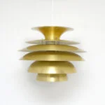 Gold vintage lamp, Denmark, 1970s