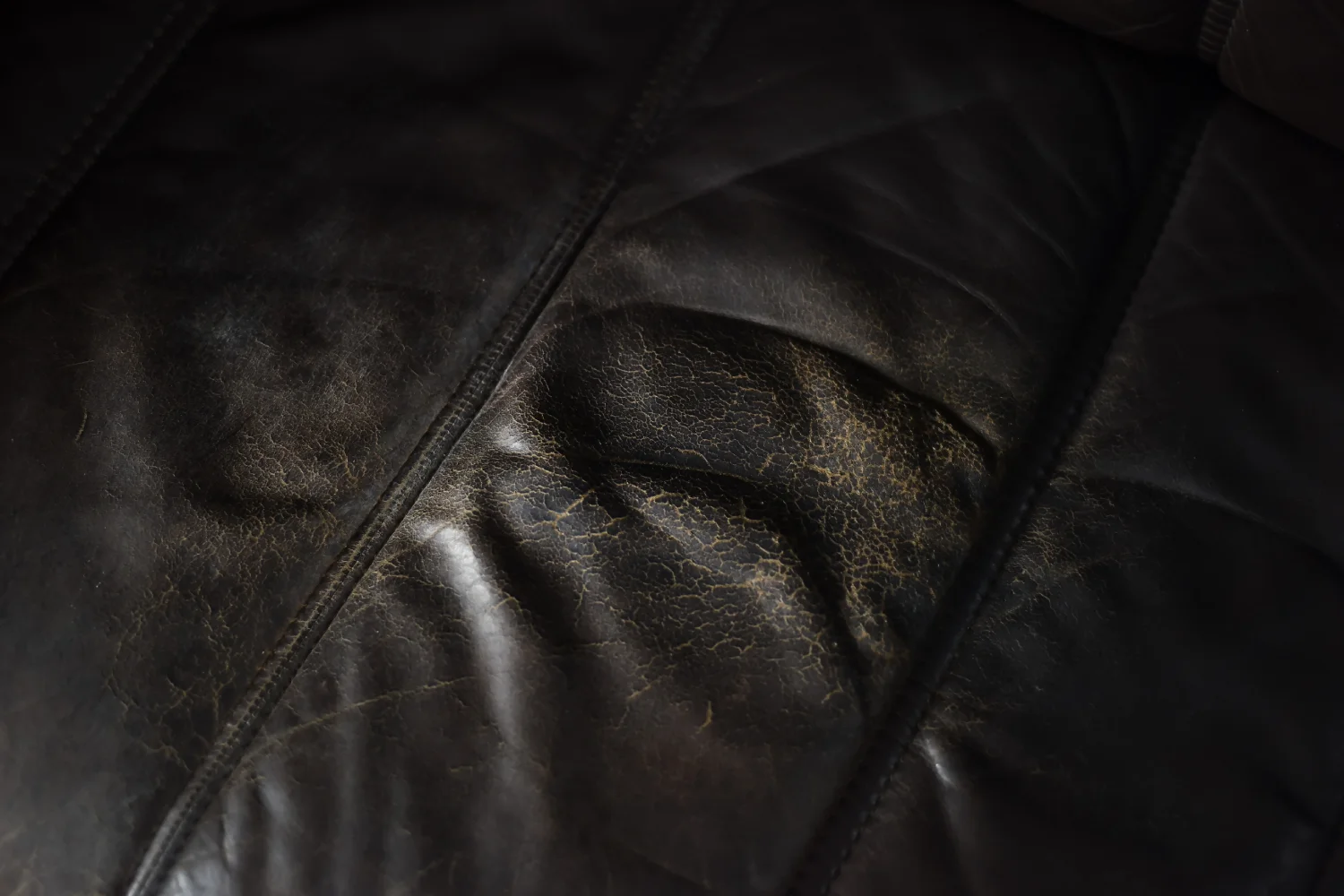 Vintage two-seater leather sofa, Denmark, 1970s