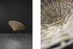 Round woven bamboo armchair, Germany, 1960s