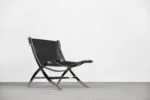 Minimalistyczne krzesło skórzane, Włochy, lata 80