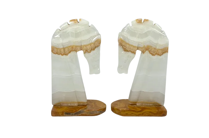 Onyx bookends, Mexico, 1970s