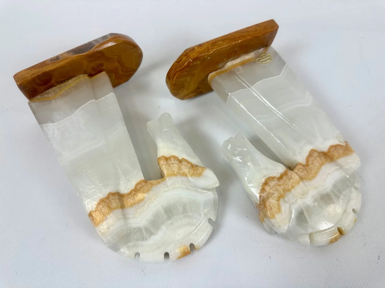 Onyx bookends, Mexico, 1970s