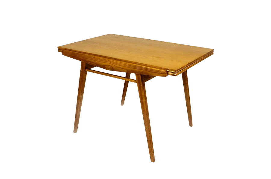 Extendable ash dining table, Czechoslovakia, 1960s