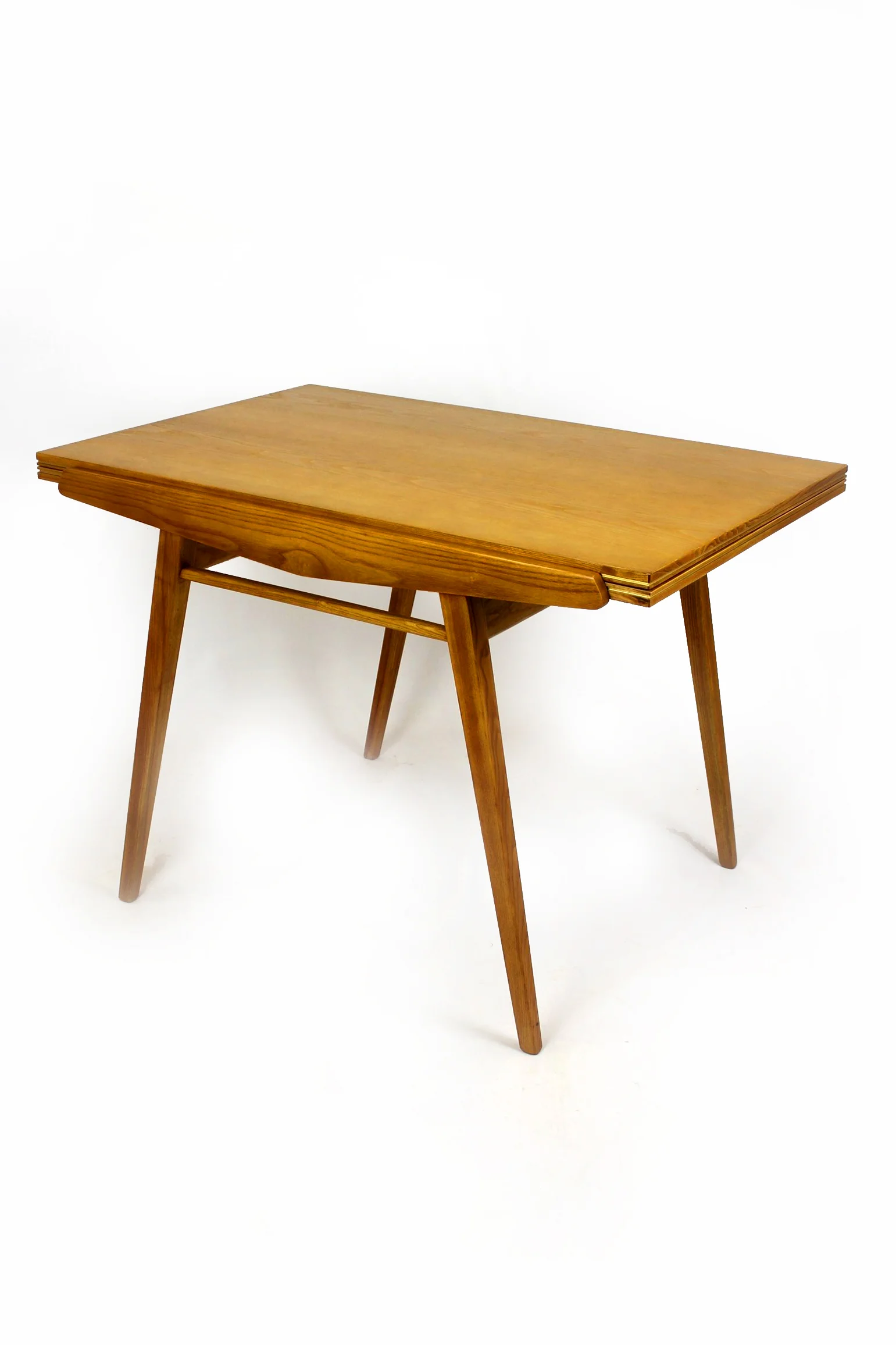 Extendable ash dining table, Czechoslovakia, 1960s