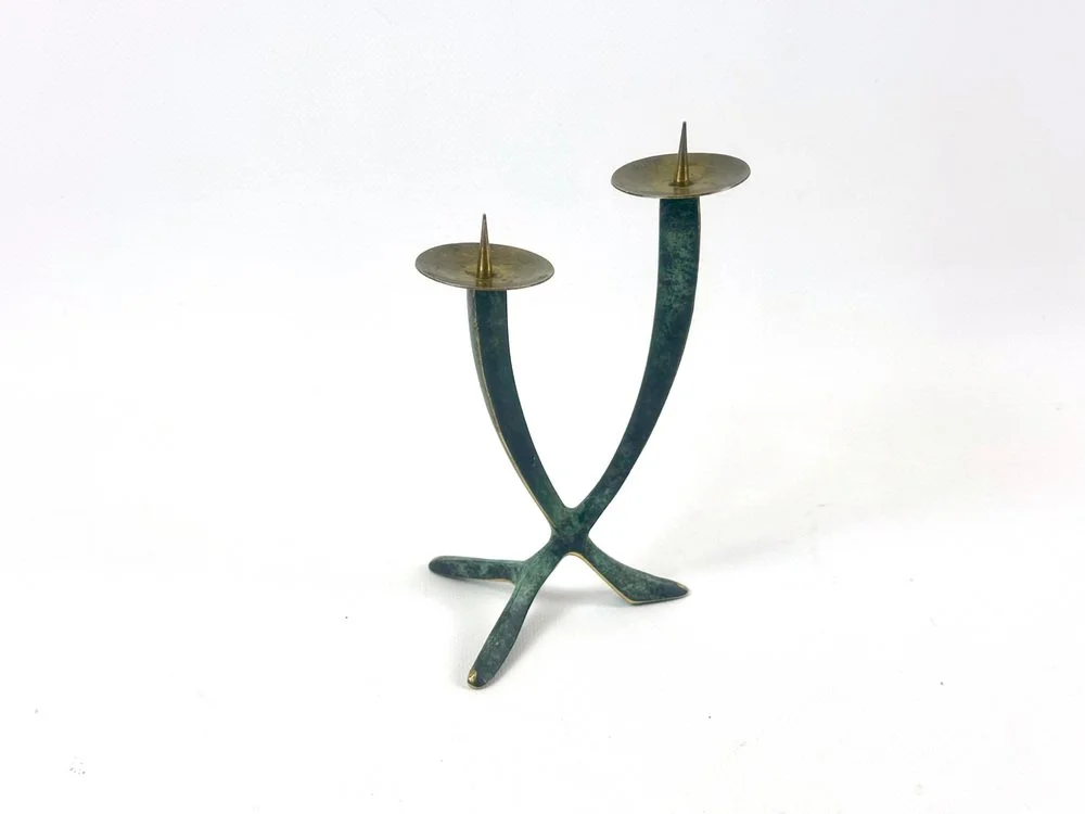 Modernist bronze candleholder, Austria, 1960s