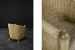 Fotel rattanowy Barrel Chair w stylu Boho, Włochy, lata 70