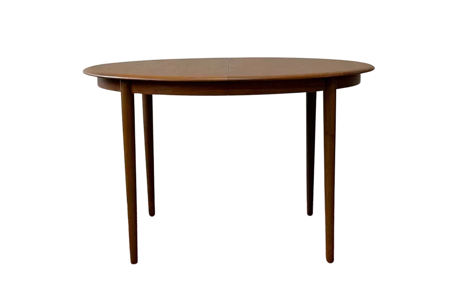 Vintage round extendable table, Denmark, 1960s/70s