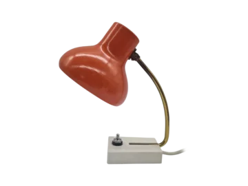 Pomarańczowa lampa biurkowa, lata 60/70