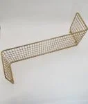 Gold wire-mesh wall shelf, 1970s