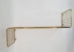 Gold wire-mesh wall shelf, 1970s