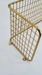Gold wire-mesh wall shelf, 1970s
