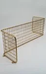 Gold wire-mesh wall shelf, 1970s