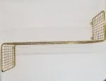Gold wire-mesh wall shelf, 1970s