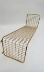 Gold wire-mesh wall shelf, 1970s