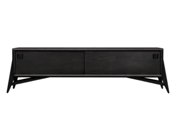 Dębowy sideboard z drewnianymi uchwytami, Skandynawia, lata 60