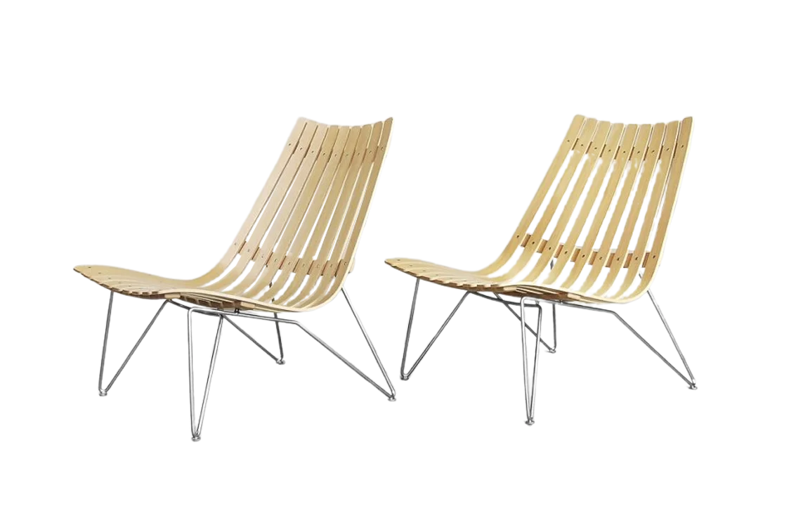 Pair of Oak Scandia Chairs, designed by Hans Brattrud, Norway