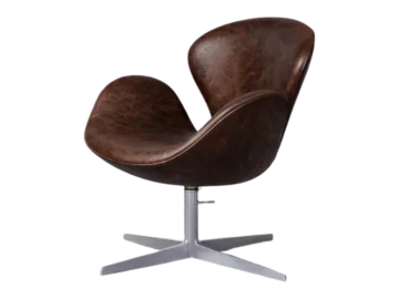 Skórzany fotel Swan, proj. Arne Jacobsen dla Fritz Hansen, Dania, 1958