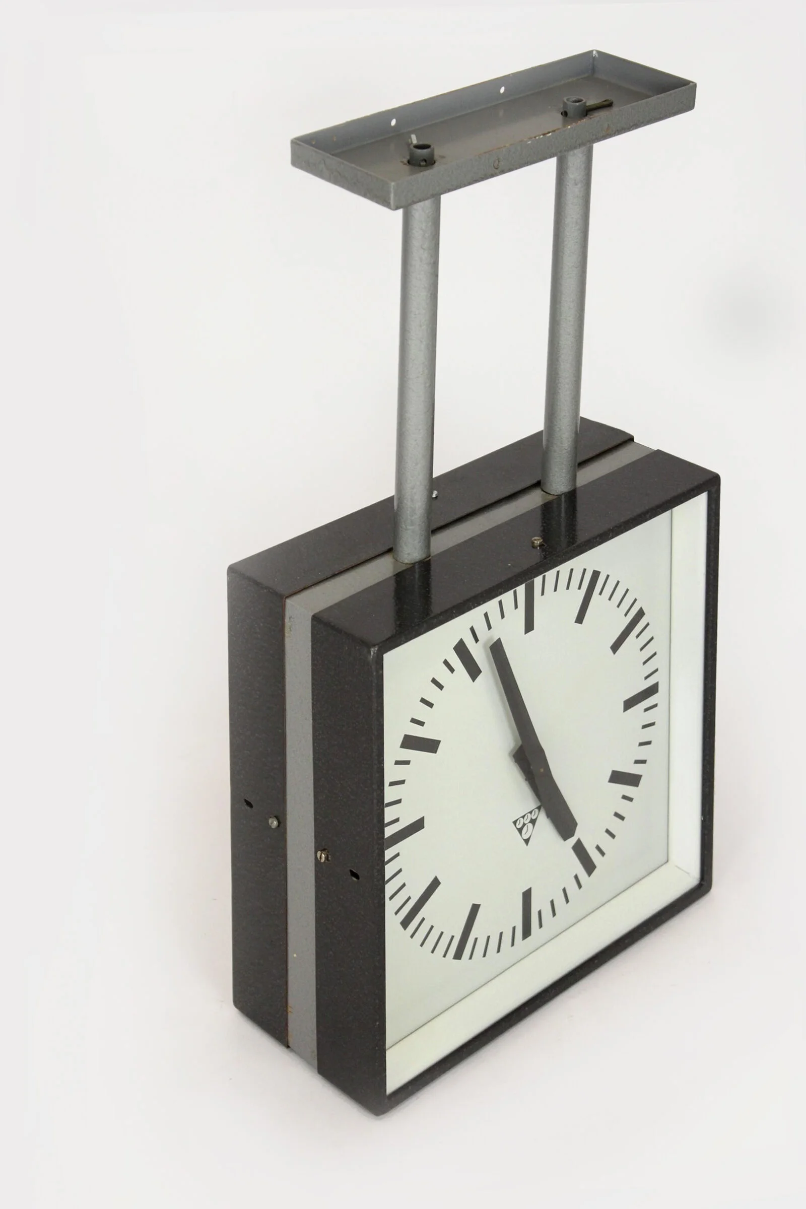 Double-sided railway/factory clock, Pragotron, Czechoslovakia, 1980s