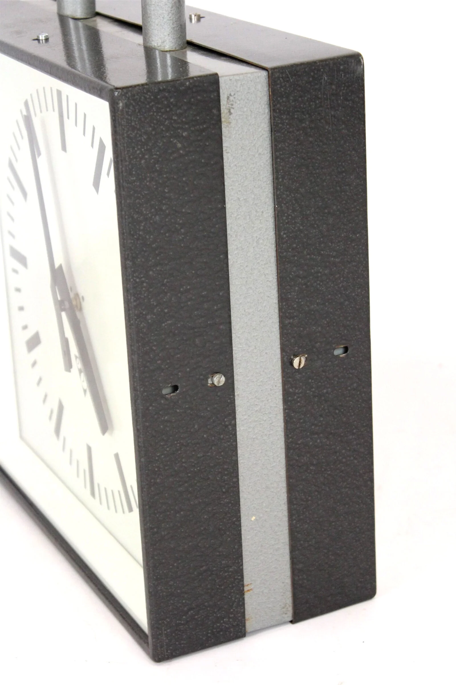 Double-sided railway/factory clock, Pragotron, Czechoslovakia, 1980s