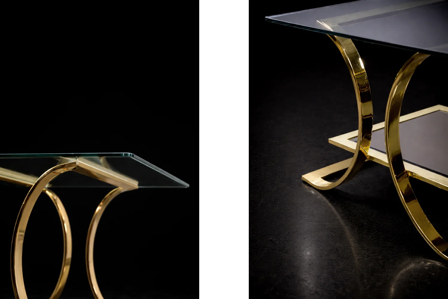 Pair of glass coffee tables, Italy, 1960s