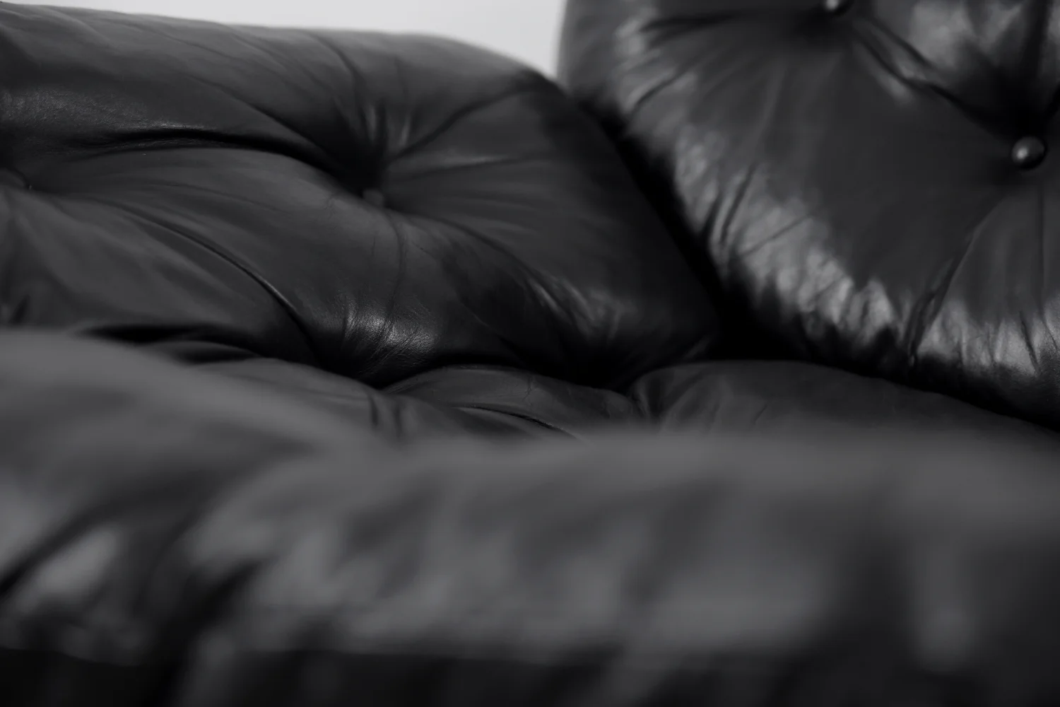 Vintage leather sofa, designed by John-Bertil Häggström for Swed-Form, Sweden, 1970s