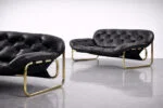 Vintage leather sofa, designed by John-Bertil Häggström for Swed-Form, Sweden, 1970s
