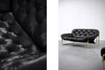 Vintage leather sofa, designed by John-Bertil Häggström for Swed-Form, Sweden, 1970s