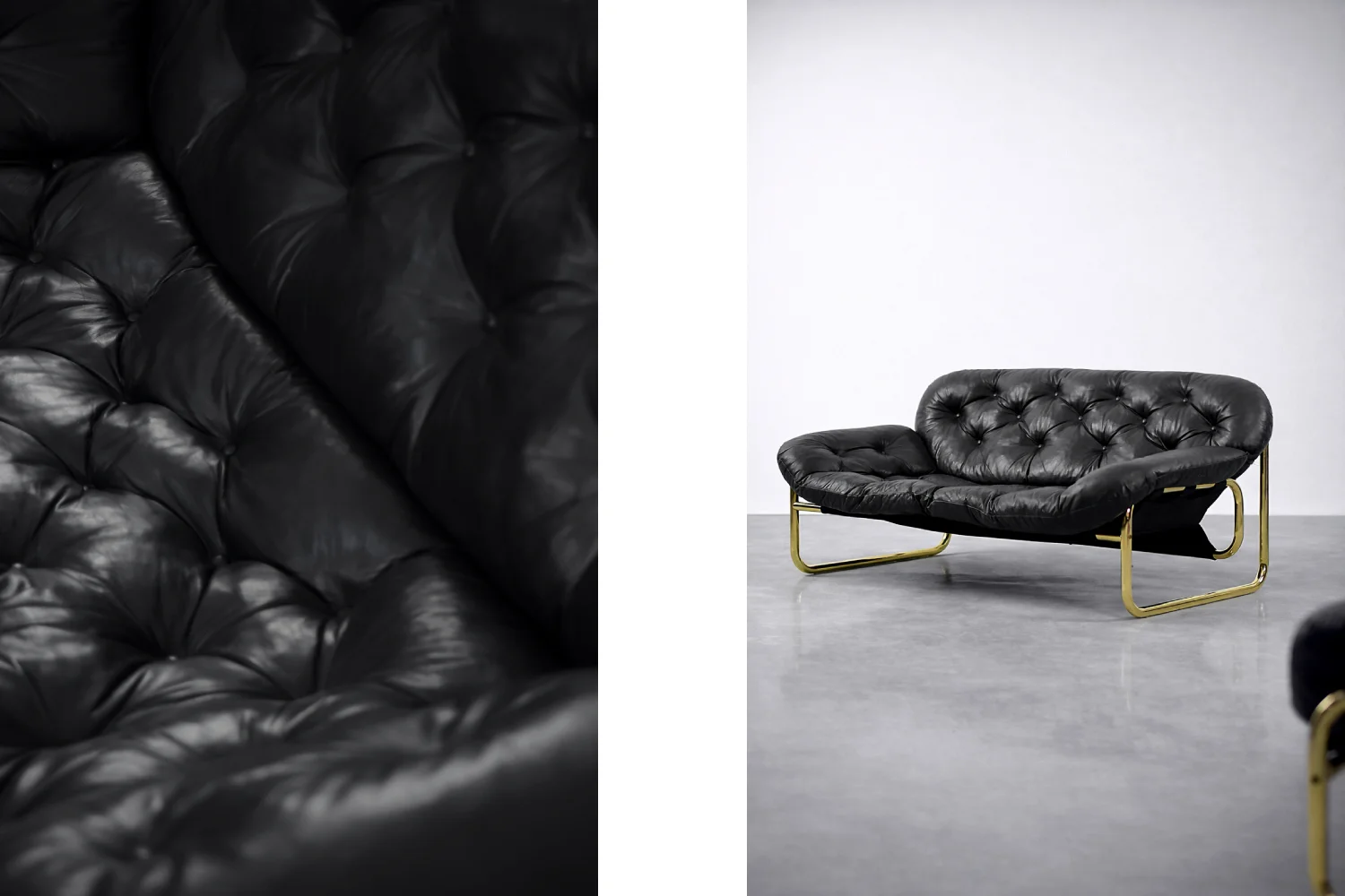 Vintage leather sofa, designed by John-Bertil Häggström for Swed-Form, Sweden, 1970s