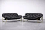 Vintage leather sofa, designed by John-Bertil Häggström for Swed-Form, Sweden, 1970s